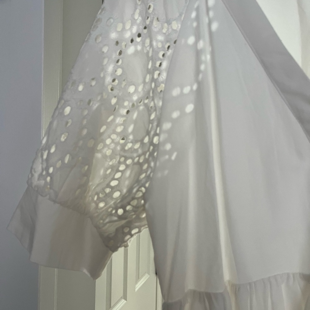 White Puff Sleeve Cotton Dress